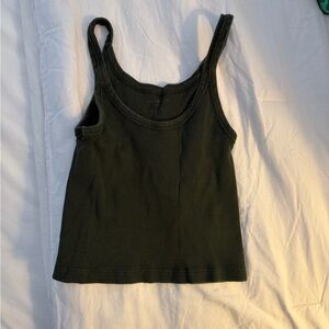 Brandy Melville Dark green Ribbed Tank Top
